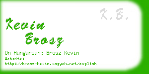 kevin brosz business card